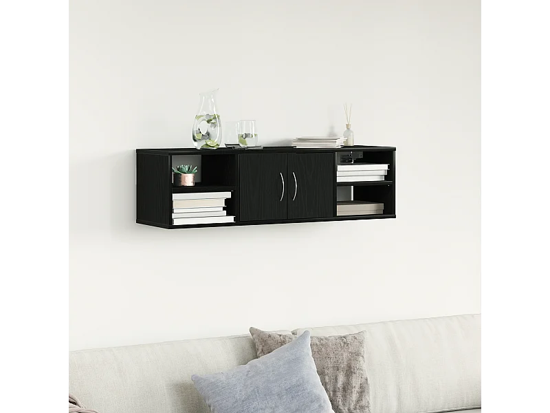 Étagère murale Chêne noir 140x41x75 cm Bois d'ingénierie
