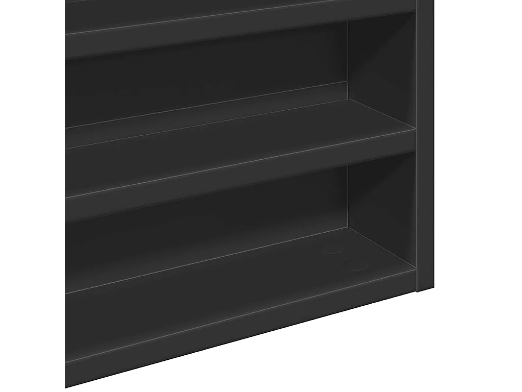 Schwarze Vitrine 100x8,5x50 cm Holzwerkstoff