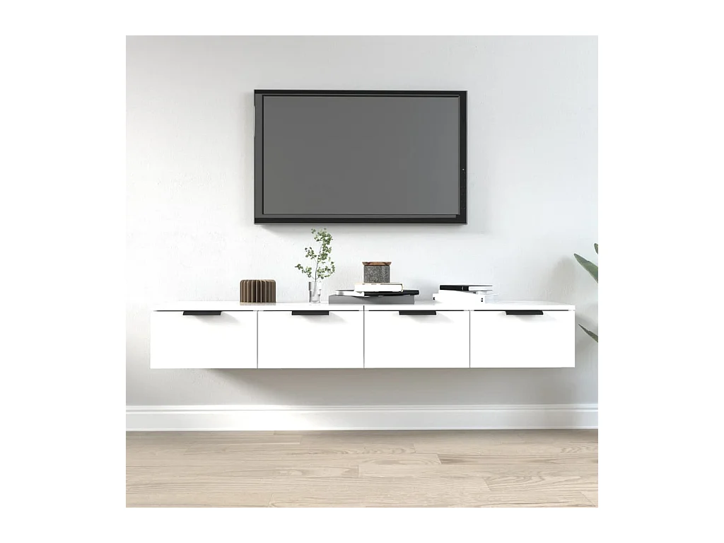 Pensili 2 pz bianchi 68x30x20 cm Legno composito