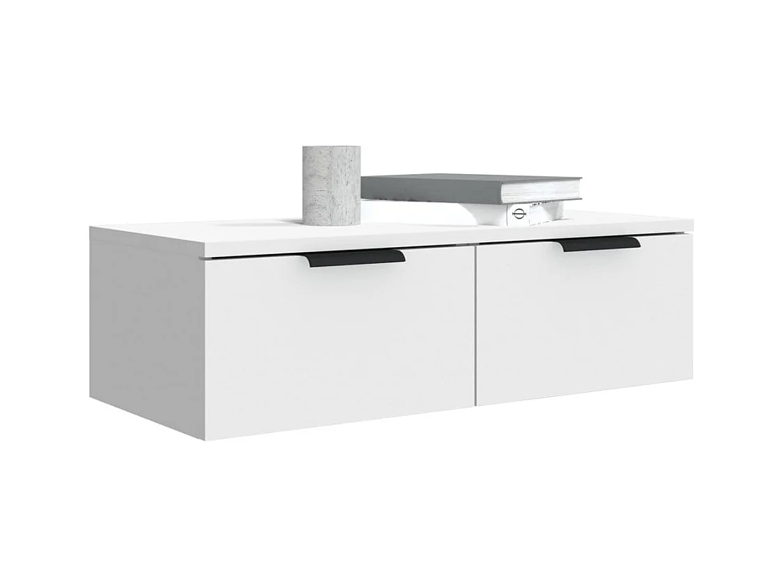 Pensili 2 pz bianchi 68x30x20 cm Legno composito