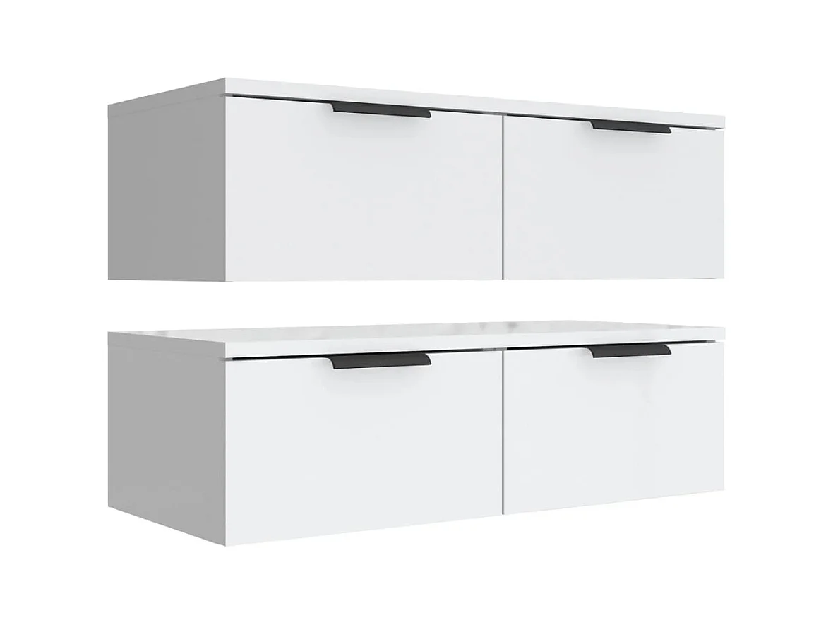 Pensili 2 pz bianchi 68x30x20 cm Legno composito