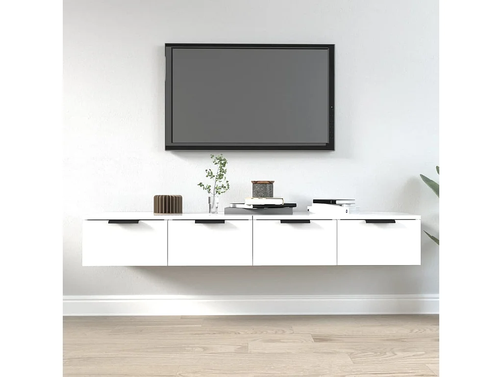 Armoires murales 2 pcs blanc 68x30x20 cm Bois d'ingénierie