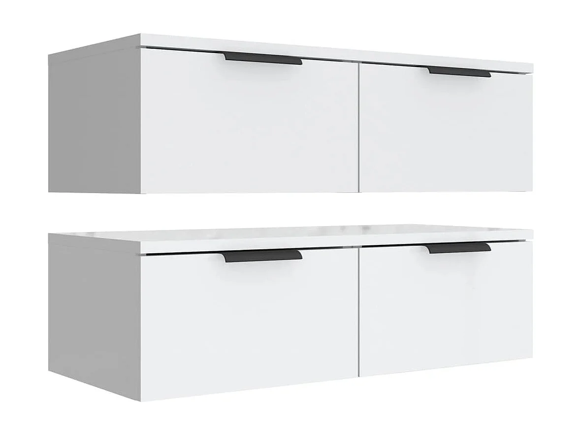 Armoires murales 2 pcs blanc 68x30x20 cm Bois d'ingénierie