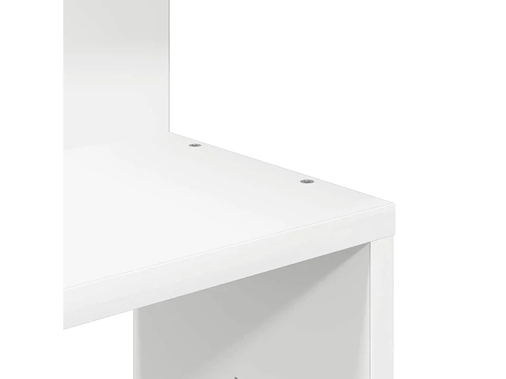 Étagère d'angle murale blanc 32x32x127,5 cm bois d'ingénierie