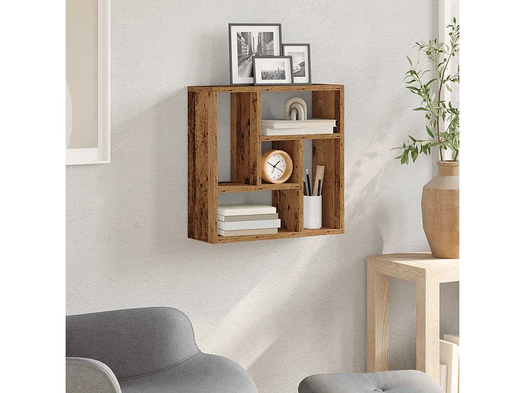 Étagère murale vieux bois 45x16x45 cm bois d'ingénierie