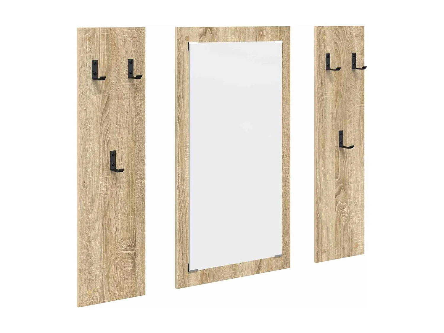 Porte-manteau mural avec stockage avec miroir Chêne sonoma 96 x 1,5 x 90 cm