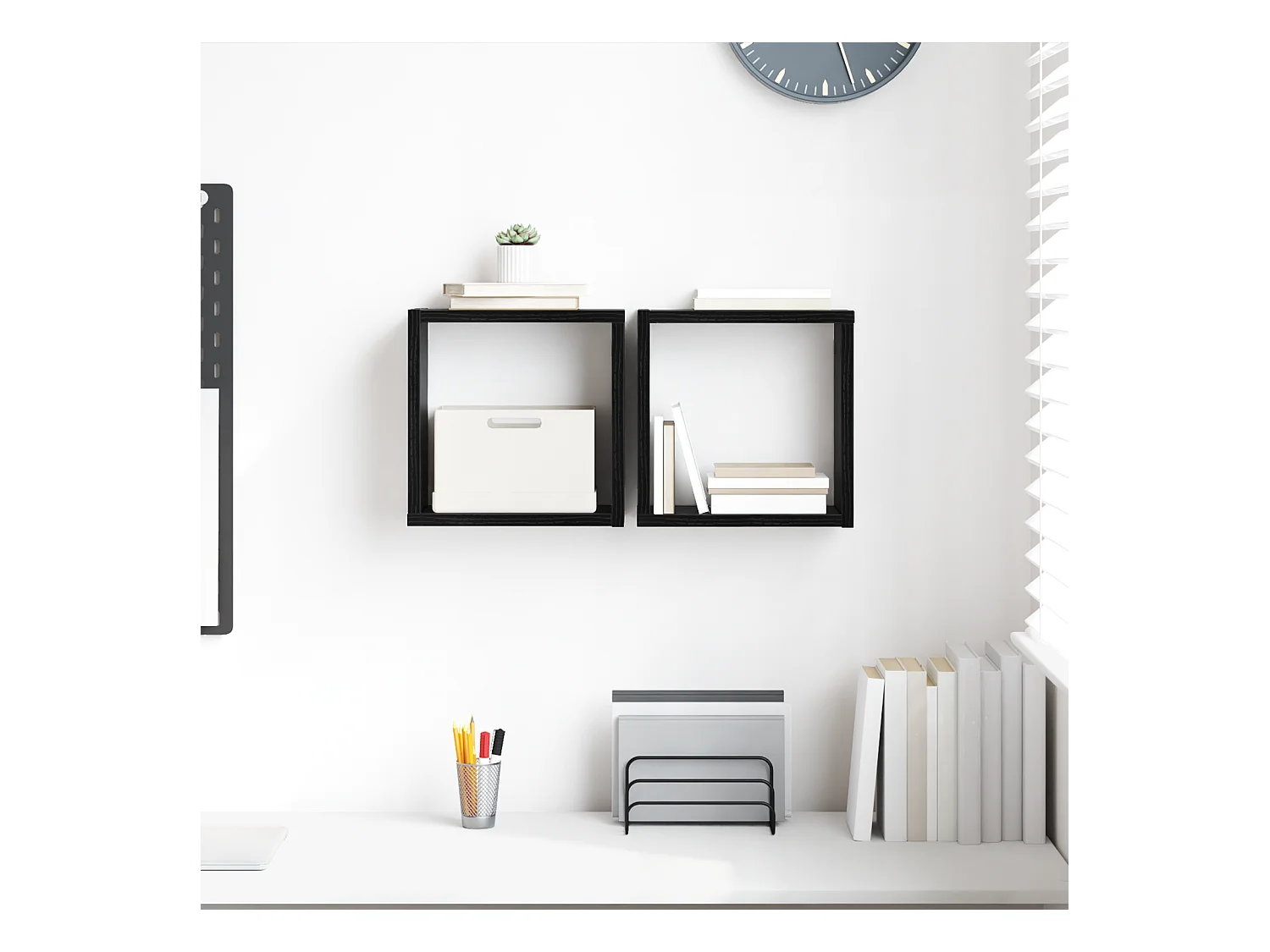 Mensole da parete in MDF rovere nero 26 x 15 x 26 cm Mensole da parete