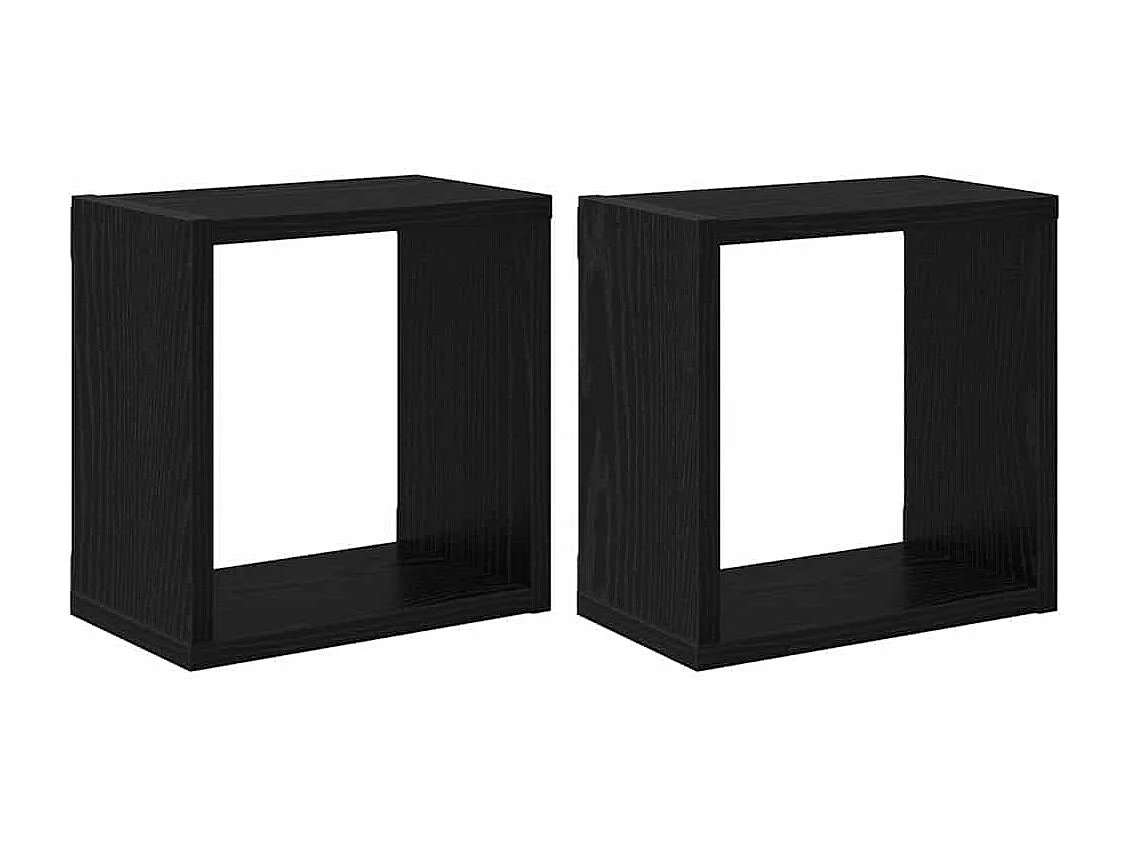 Estantes de pared de MDF de roble negro 26 x 15 x 26 cm Estantes de pared
