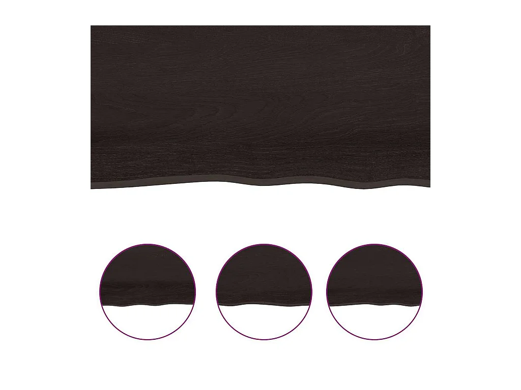 Étagère murale marron foncé bois chêne massif traité