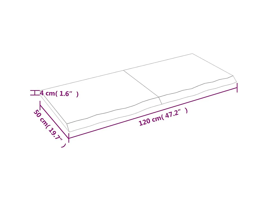 Étagère murale marron foncé bois chêne massif traité