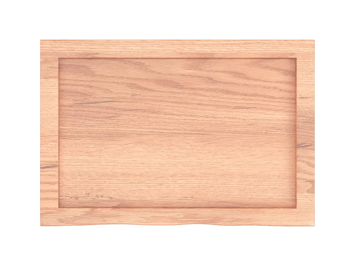 Étagère murale marron clair bois chêne massif traité