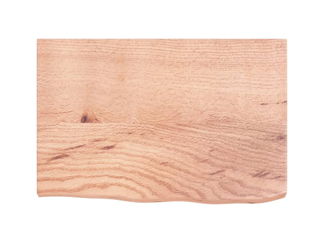 Étagère murale marron clair bois chêne massif traité