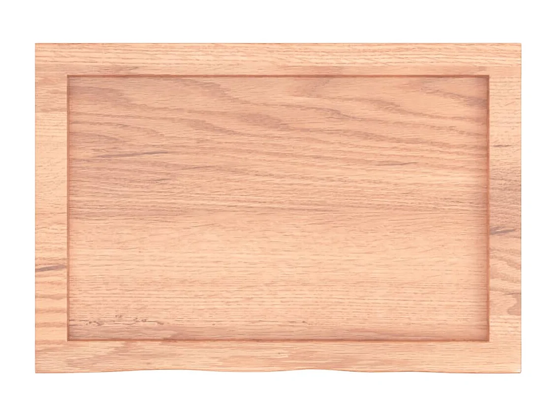 Étagère murale marron clair bois chêne massif traité