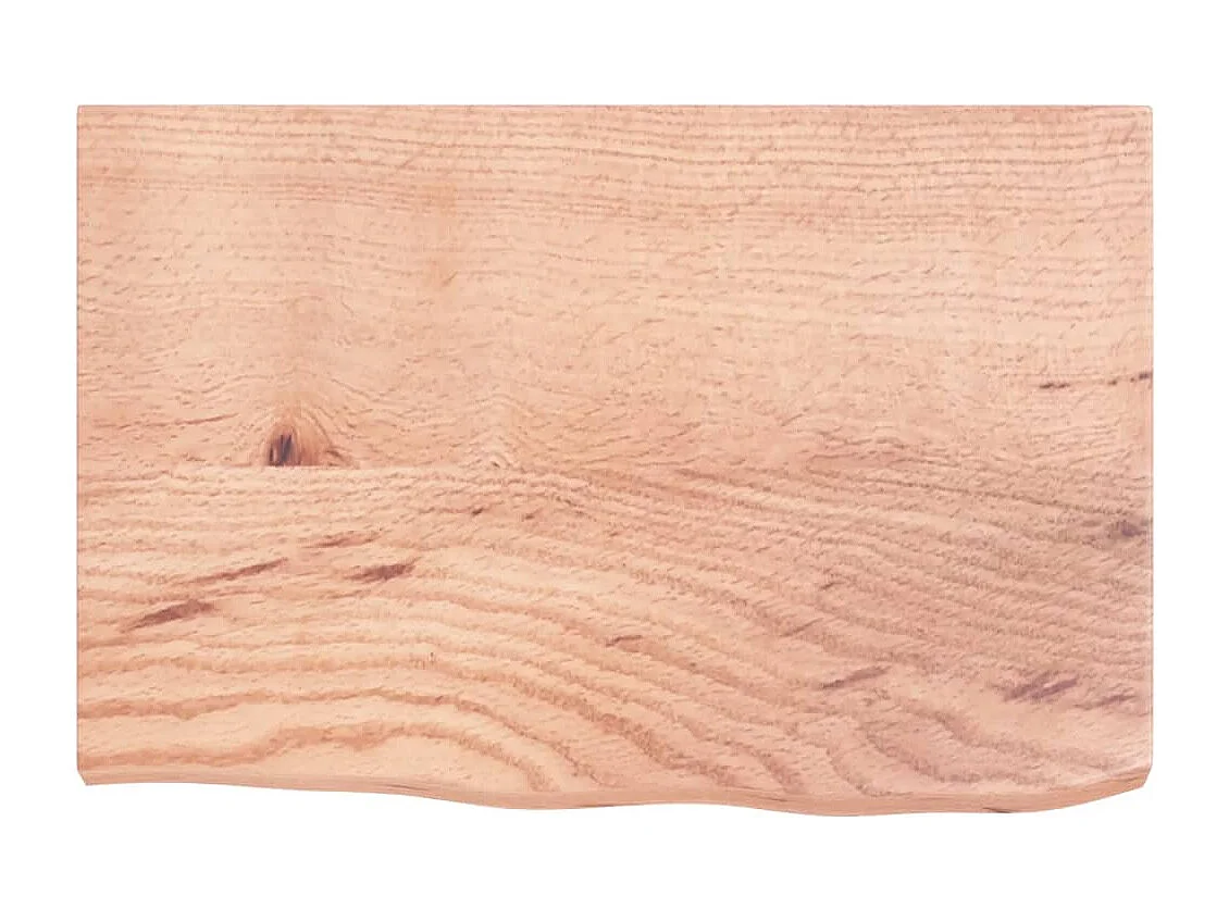 Étagère murale marron clair bois chêne massif traité