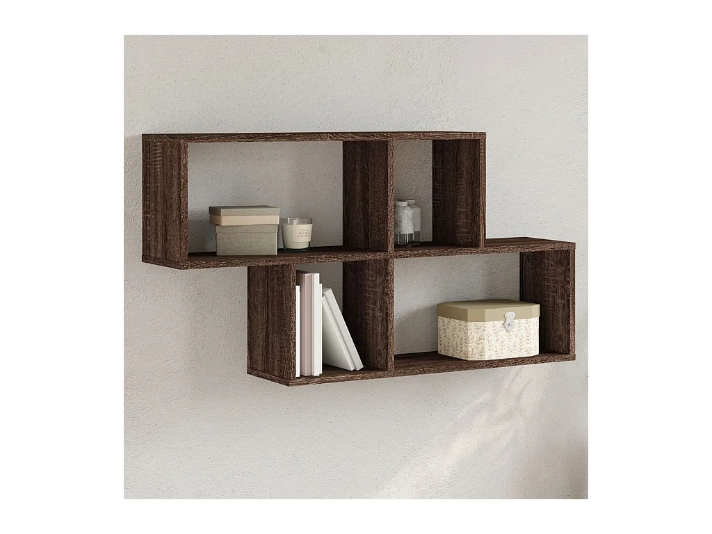 Wandplank bruin eiken 100x20x53 cm bewerkt hout