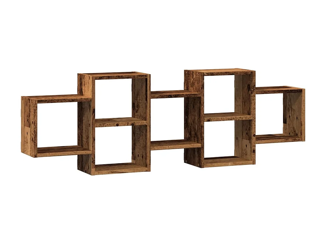 Wandplank oud hout 129x18x42 cm bewerkt hout