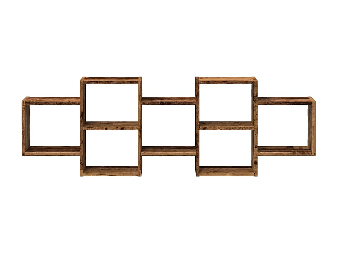 Wandplank oud hout 129x18x42 cm bewerkt hout