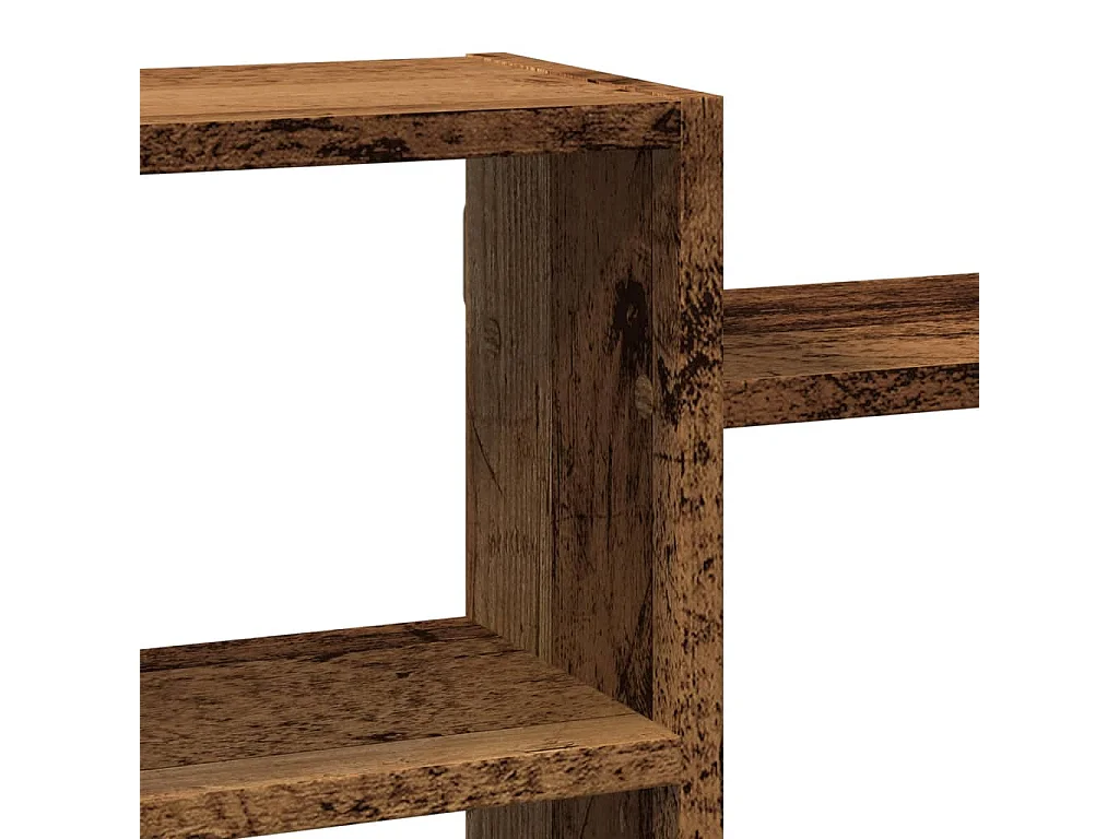 Estante de pared madera vieja 129x18x42 cm madera de ingeniería