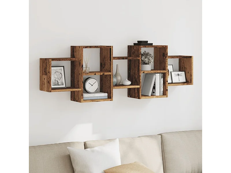 Mensola da parete in legno vecchio 129x18x42 cm in legno ingegnerizzato