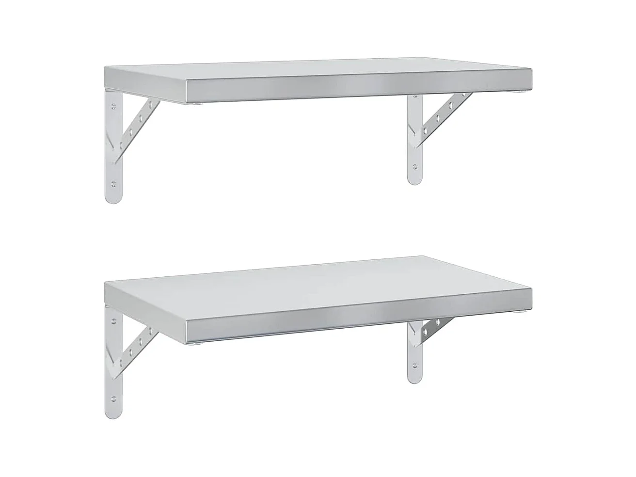 Étagères murales 2 pcs 50x30 cm argenté acier inoxydable