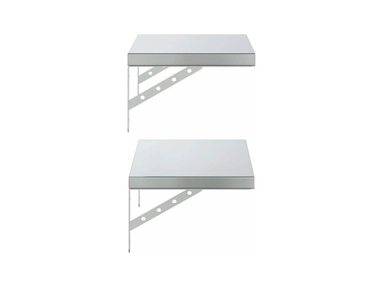 Étagères murales 2 pcs 50x30 cm argenté acier inoxydable