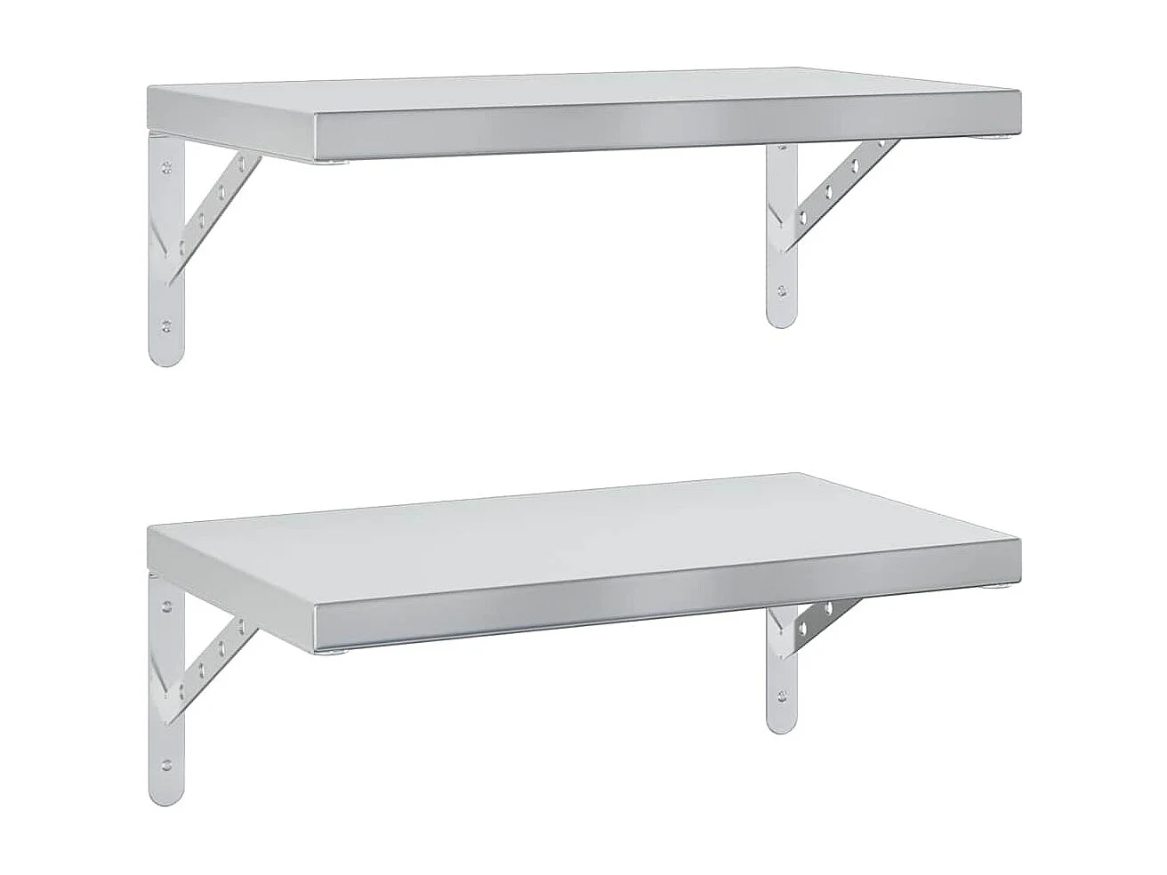 Étagères murales 2 pcs 50x30 cm argenté acier inoxydable