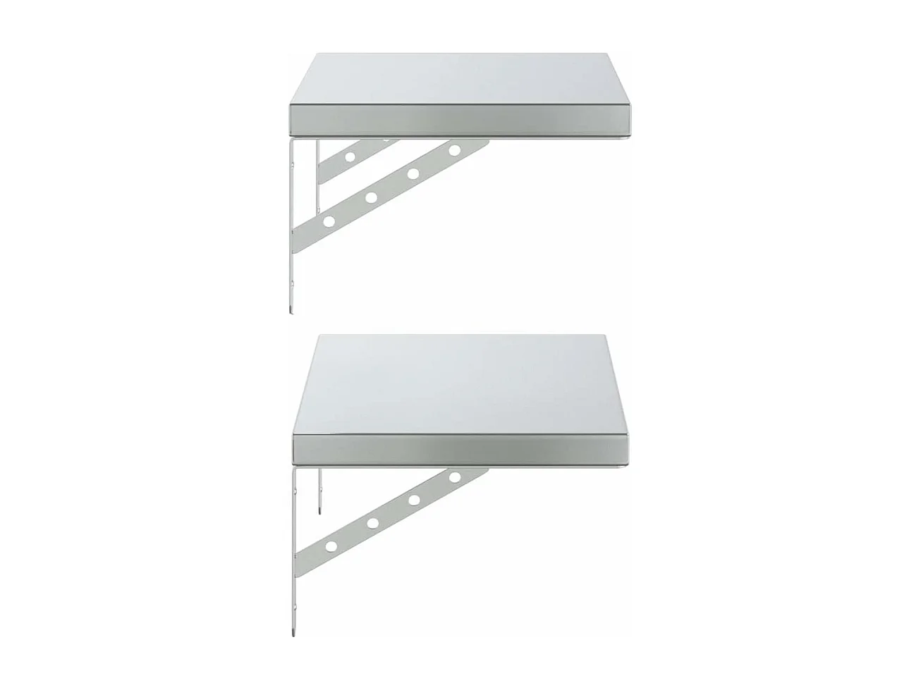 Étagères murales 2 pcs 50x30 cm argenté acier inoxydable