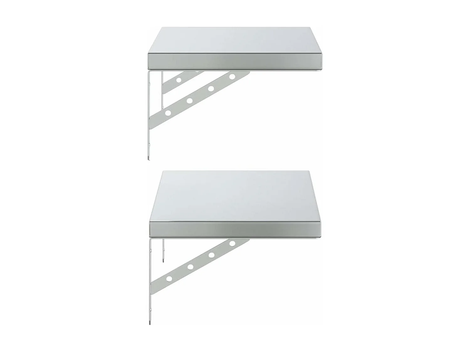 Étagères murales 2 pcs 50x30 cm argenté acier inoxydable