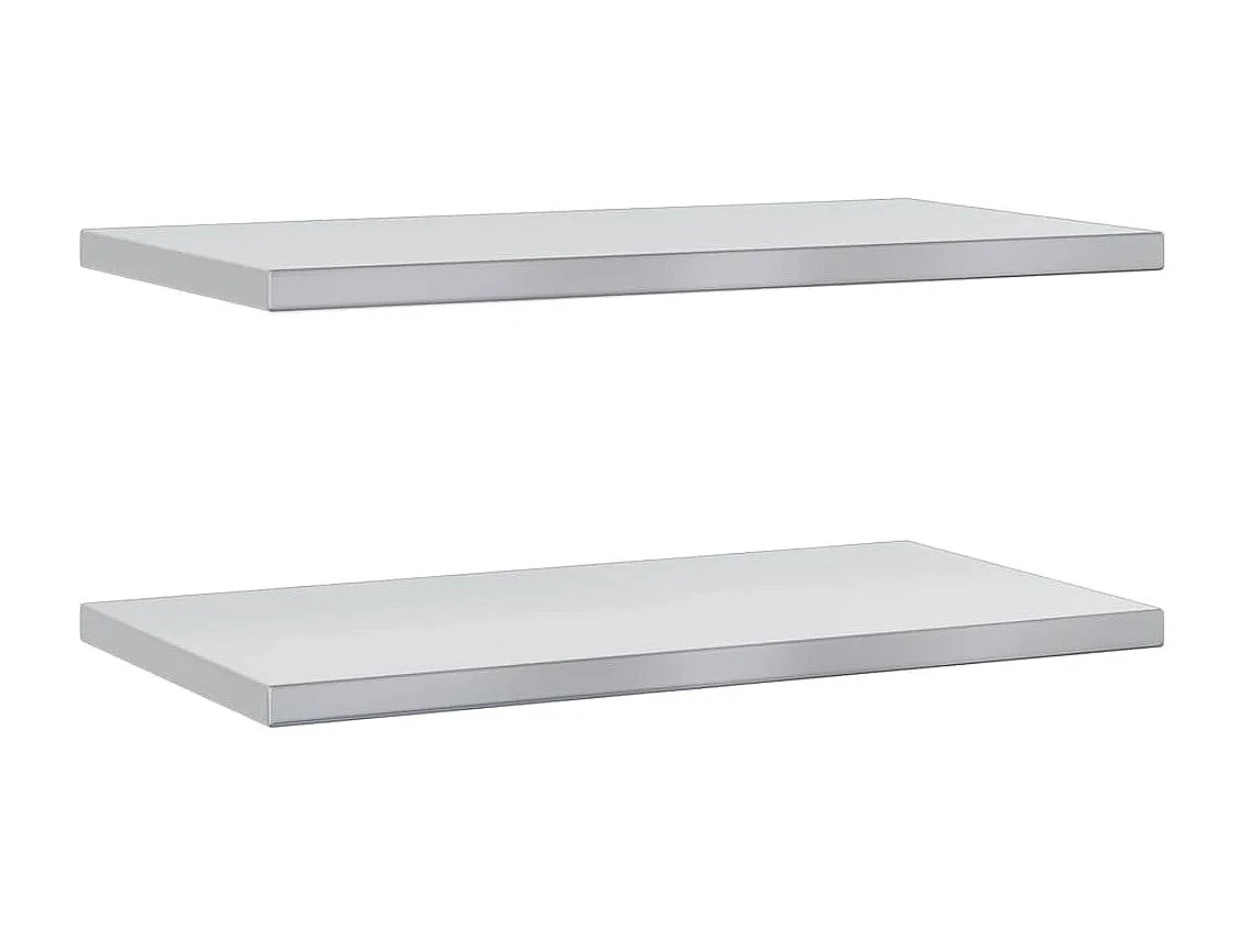 Estantes de pared 2 uds 75x40x3 cm acero inoxidable plateado