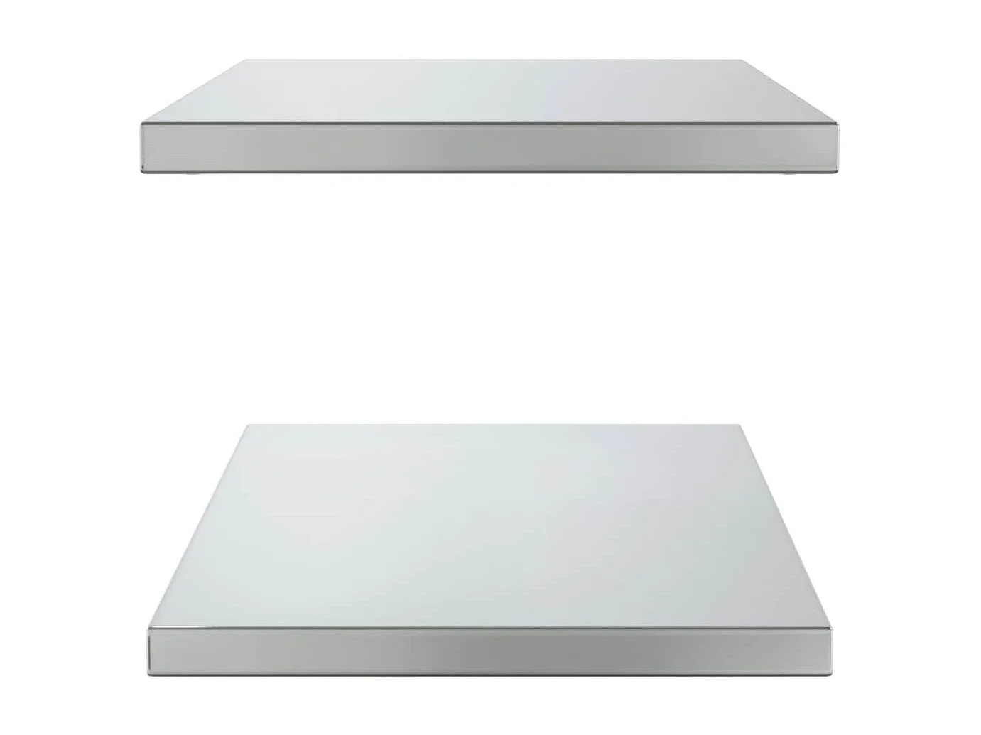 Estantes de pared 2 uds 75x40x3 cm acero inoxidable plateado