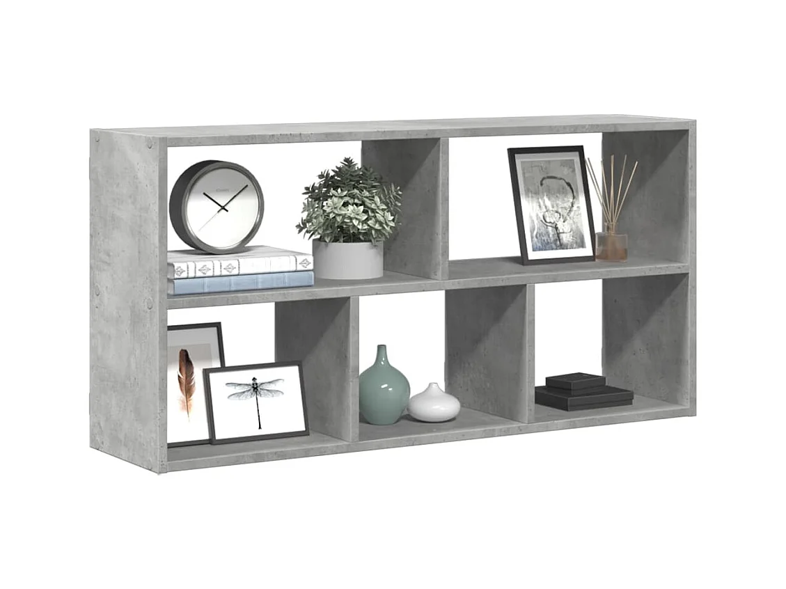 Estante de pared de hormigón gris 100x25x50 cm madera de ingeniería