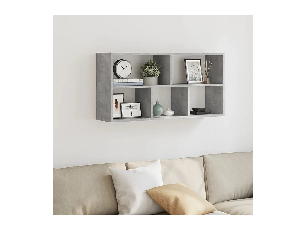 Estante de pared de hormigón gris 100x25x50 cm madera de ingeniería