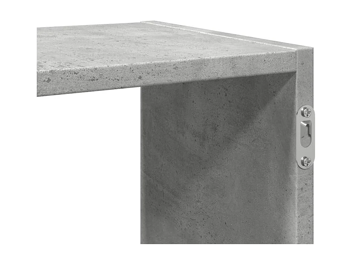 Estante de pared de hormigón gris 100x25x50 cm madera de ingeniería