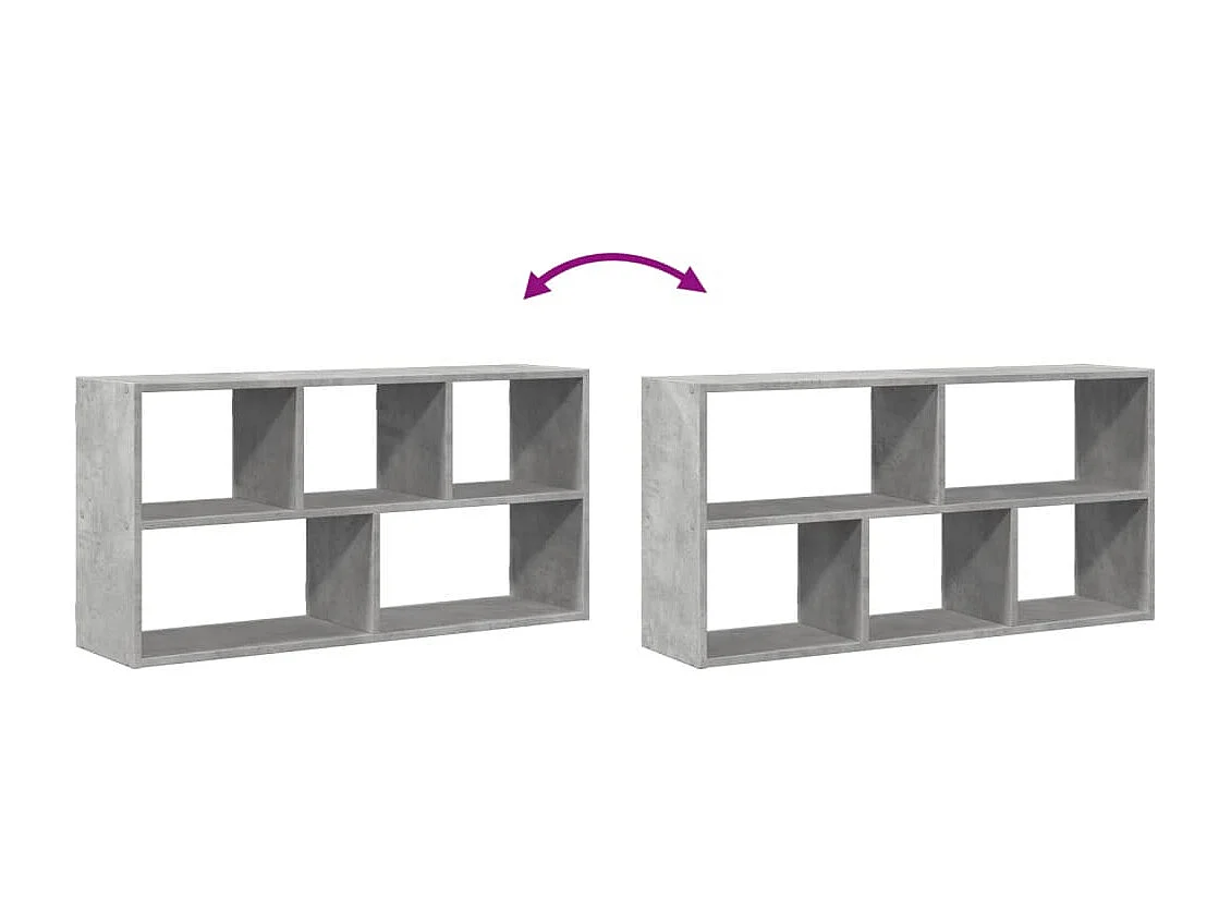 Estante de pared de hormigón gris 100x25x50 cm madera de ingeniería