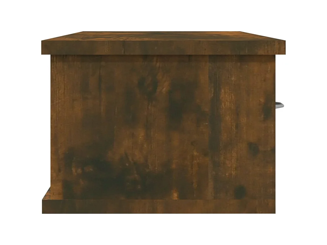 Mobiletto da parete Rovere affumicato 88x26x18,5 cm Legno composito