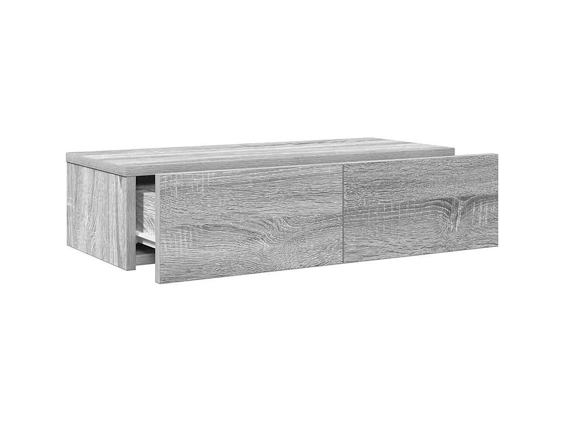 Mensola da parete in legno ingegnerizzato grigio Sonoma con cassetti