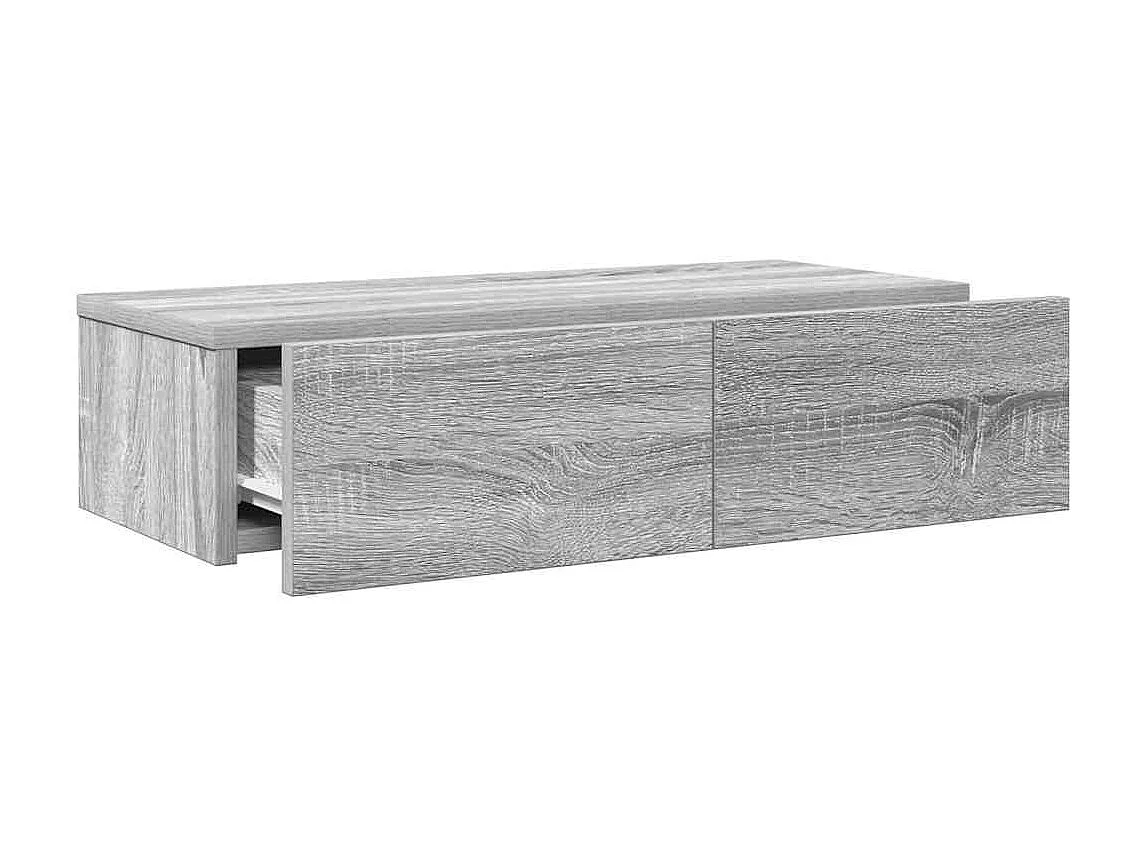 Étagère murale avec tiroirs sonoma gris bois d'ingénierie