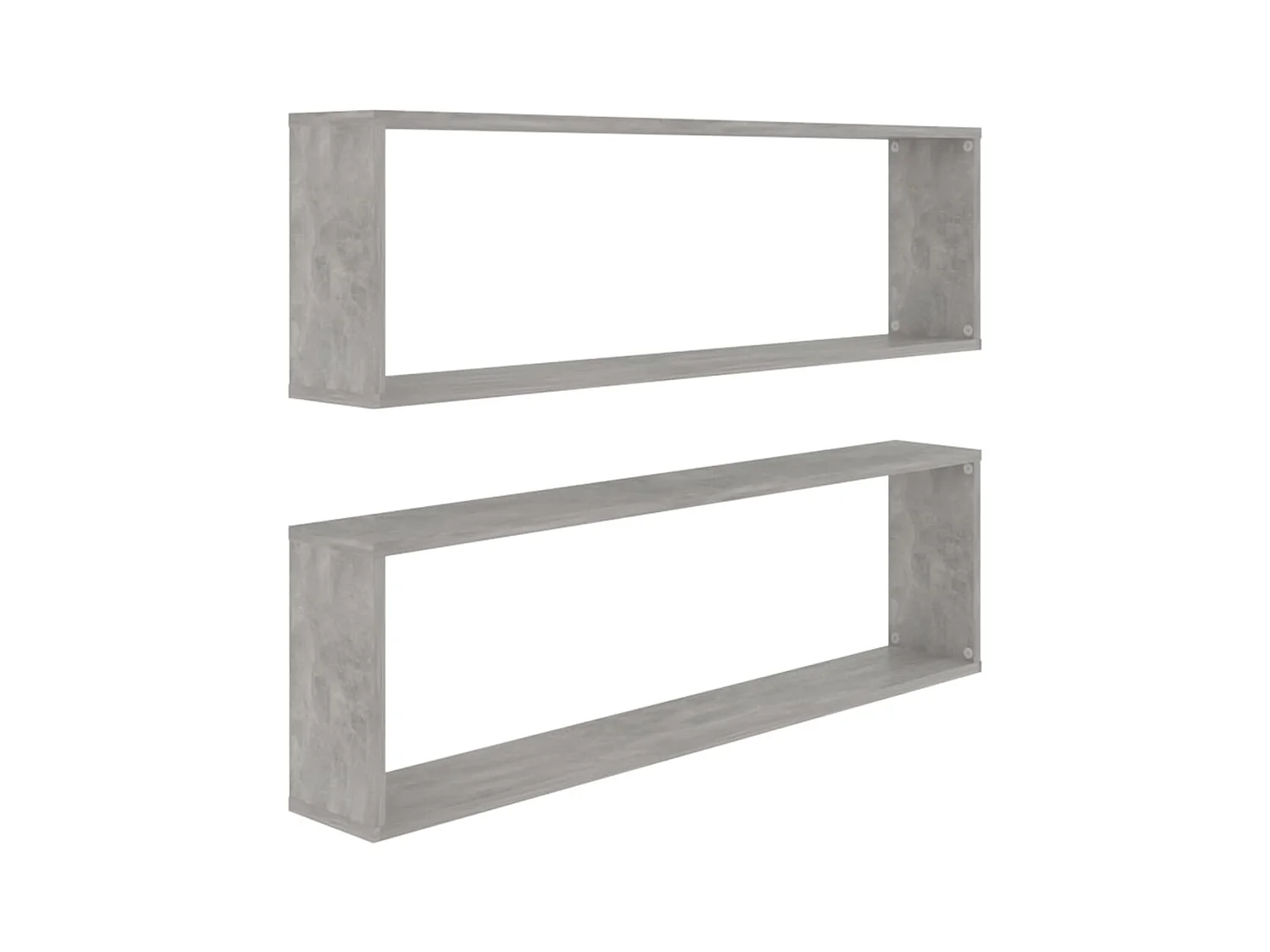Étagères cube murales 2 pcs gris béton bois d'ingénierie