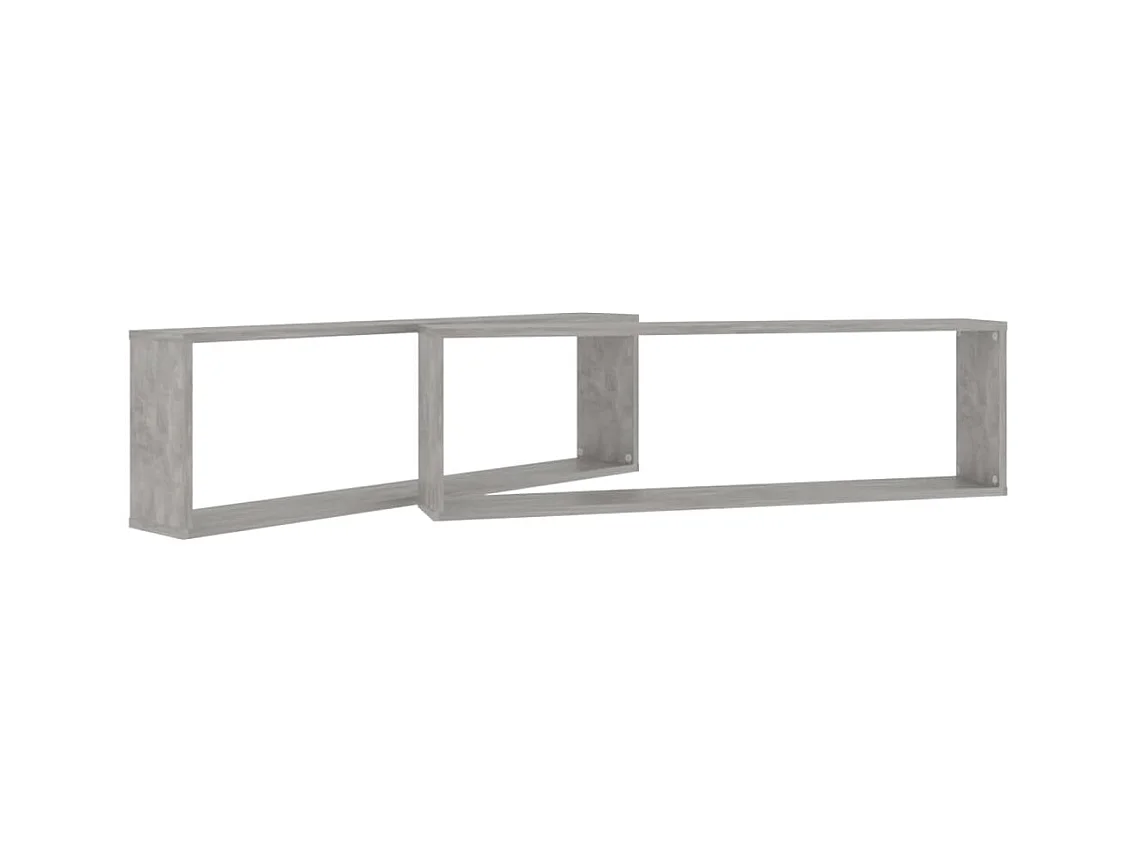 Étagères cube murales 2 pcs gris béton bois d'ingénierie
