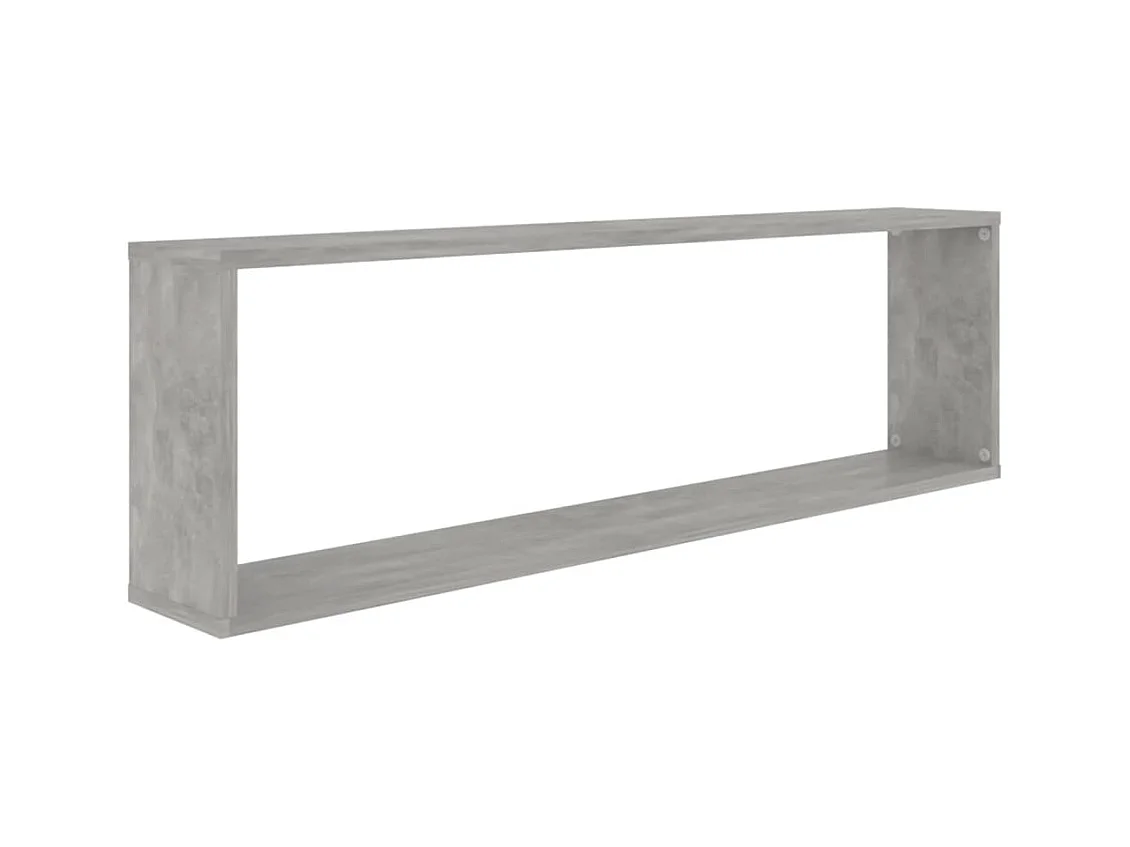 Étagères cube murales 2 pcs gris béton bois d'ingénierie