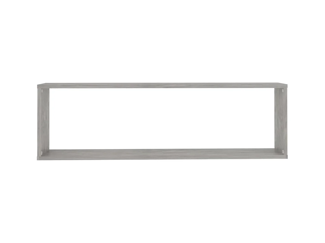 Étagères cube murales 2 pcs gris béton bois d'ingénierie