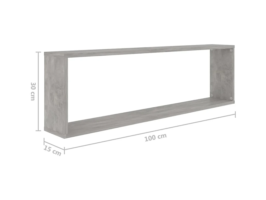 Étagères cube murales 2 pcs gris béton bois d'ingénierie