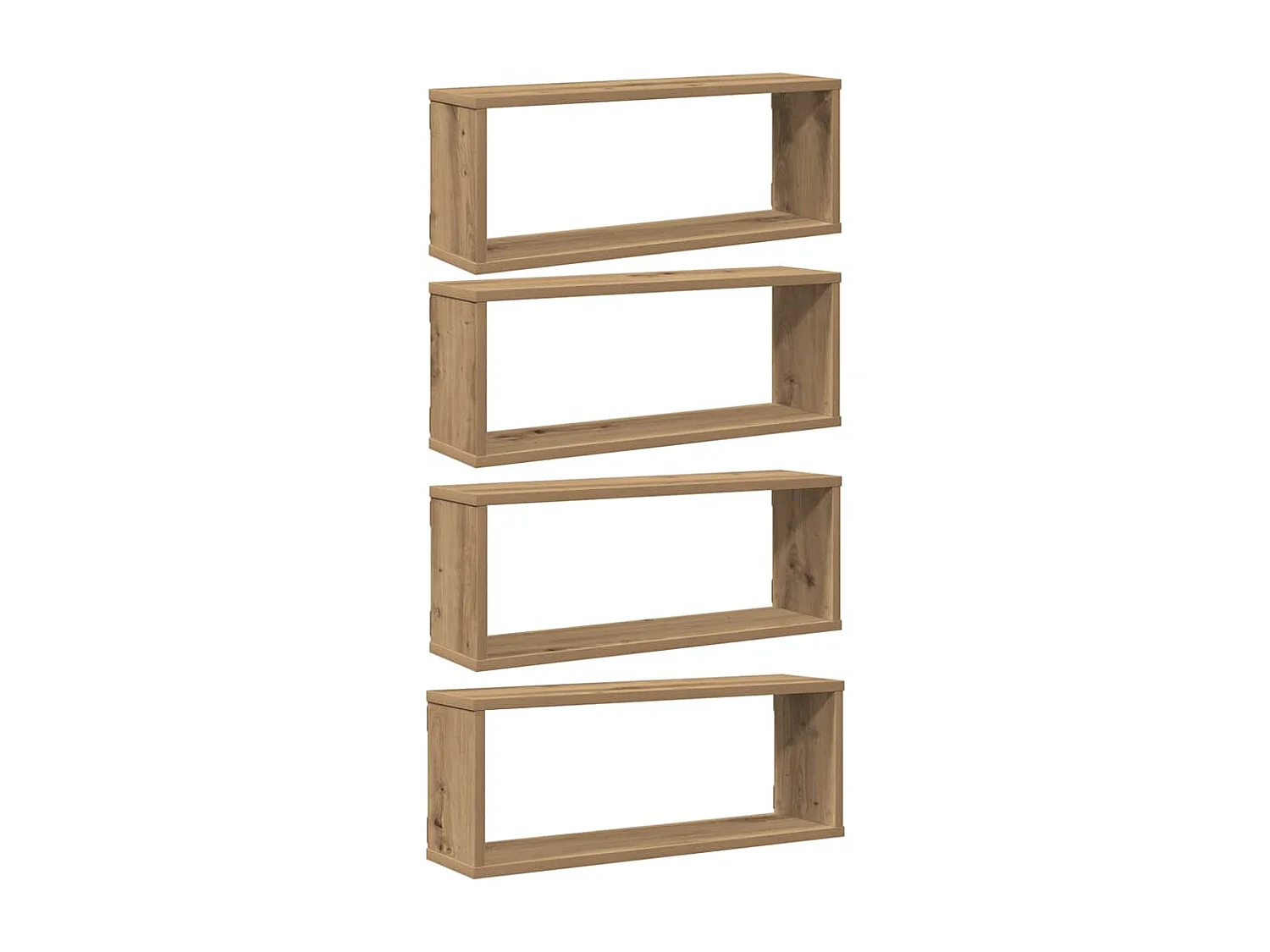 Étagères cube murales 4 pcs chêne artisanal 60x15x23 cm