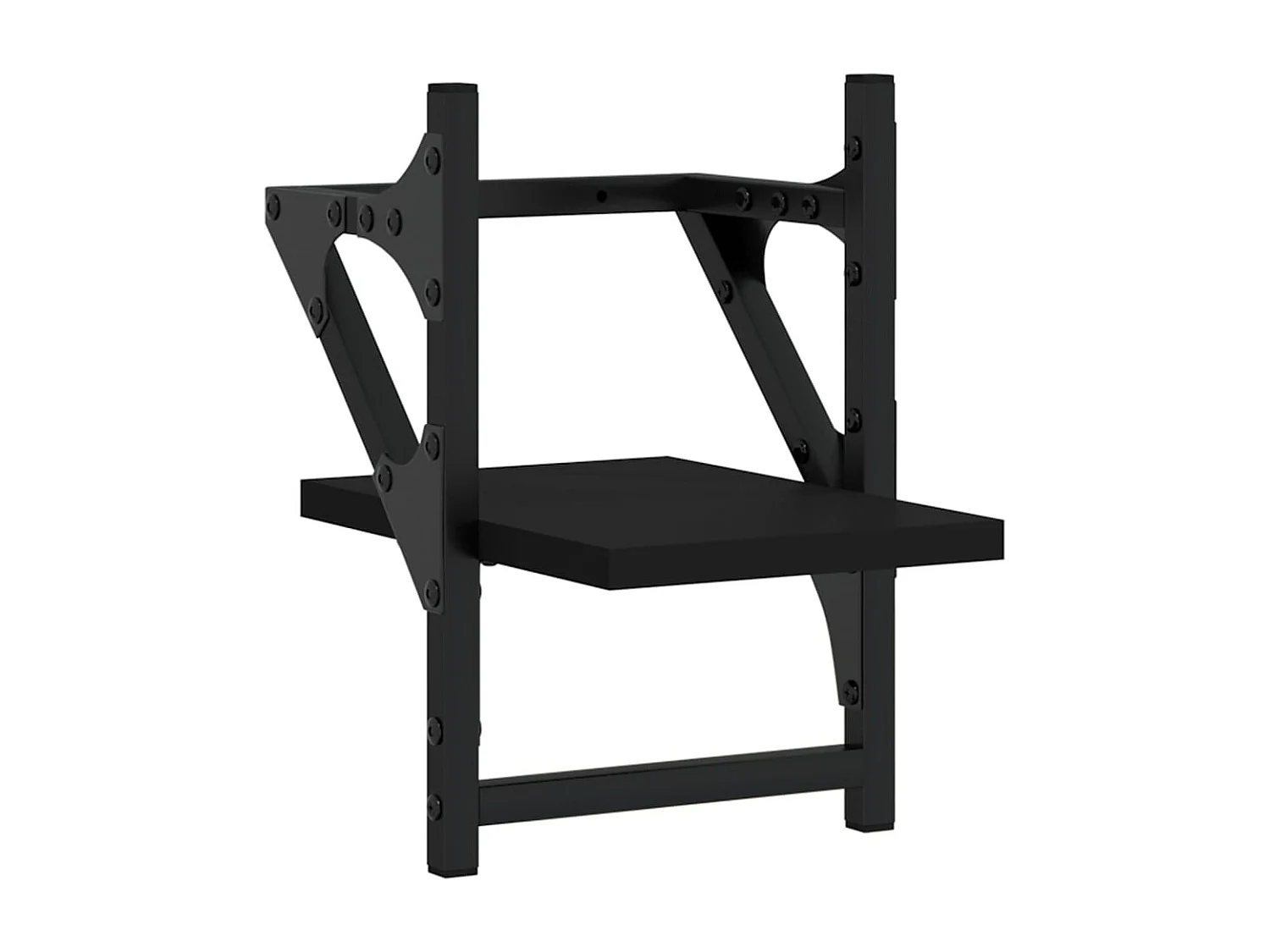 Étagères murales avec barres 2 pcs noir 20x25x30 cm