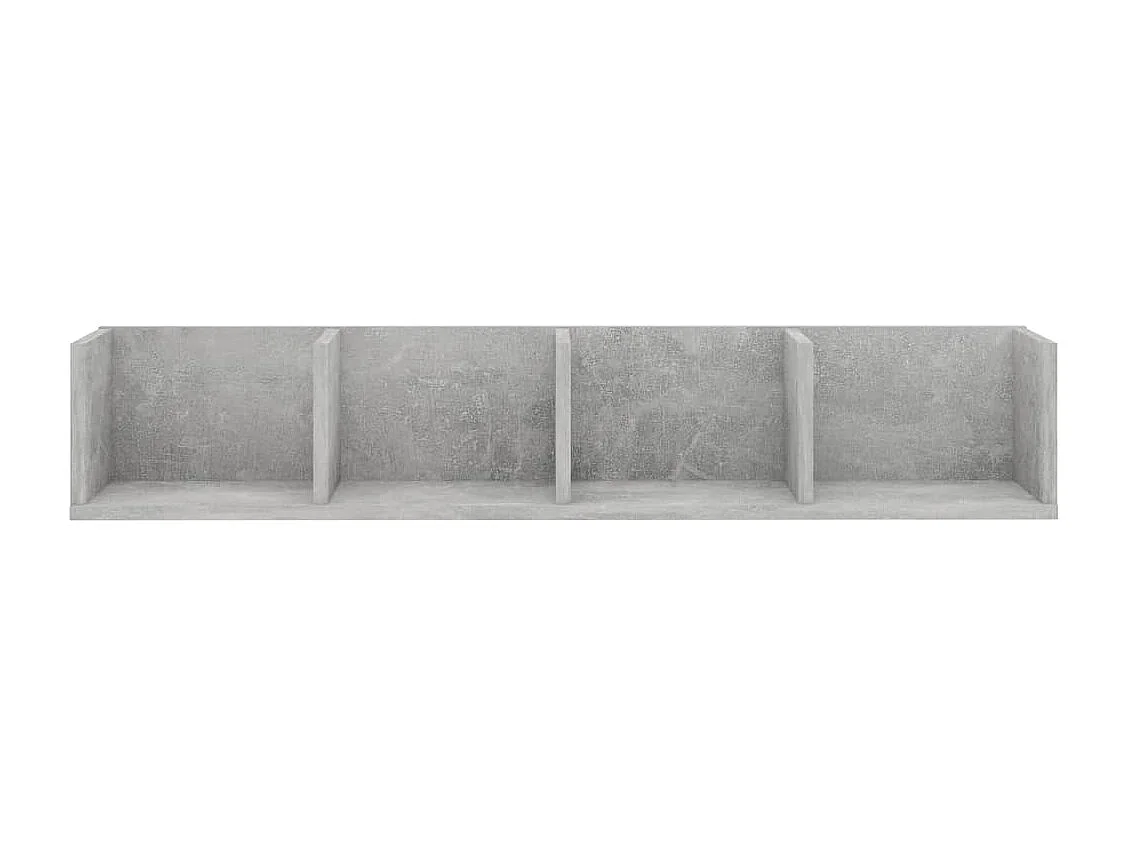 Étagère murale à CD Gris béton 100x18x18 cm Bois d'ingénierie