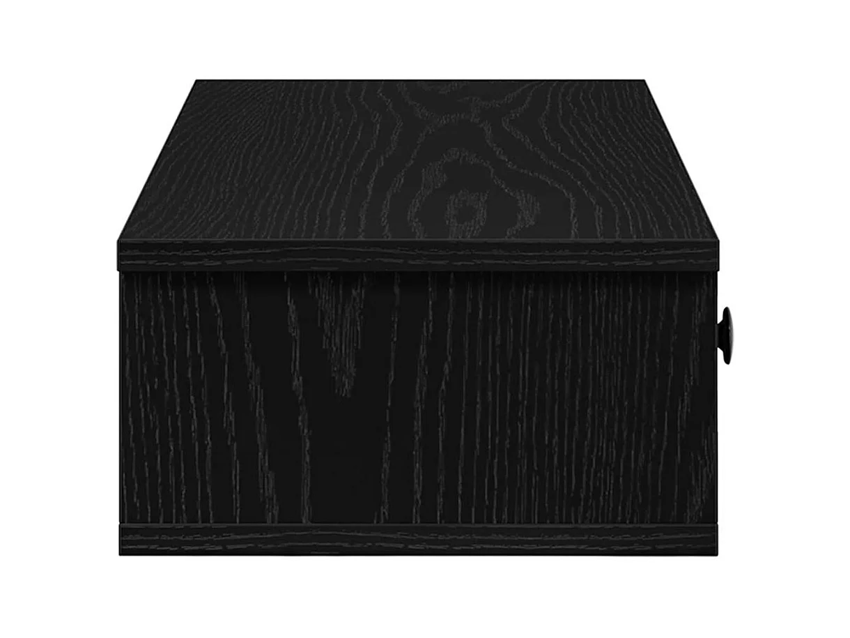 Mensola da parete nera e cassetti 100x37,5x19 cm in legno ingegnerizzato