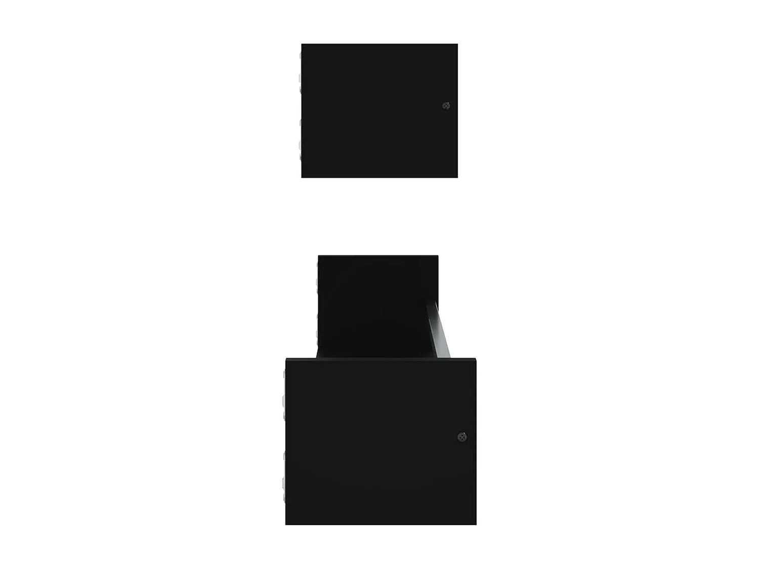 Étagères murales avec barres 2 pcs noir 80x16x14 cm