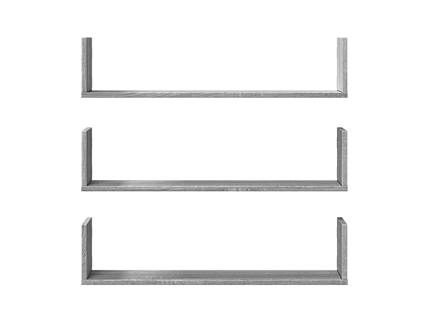 Wandplanken 3 stuks Sonoma grijs 80x18x18 cm bewerkt hout