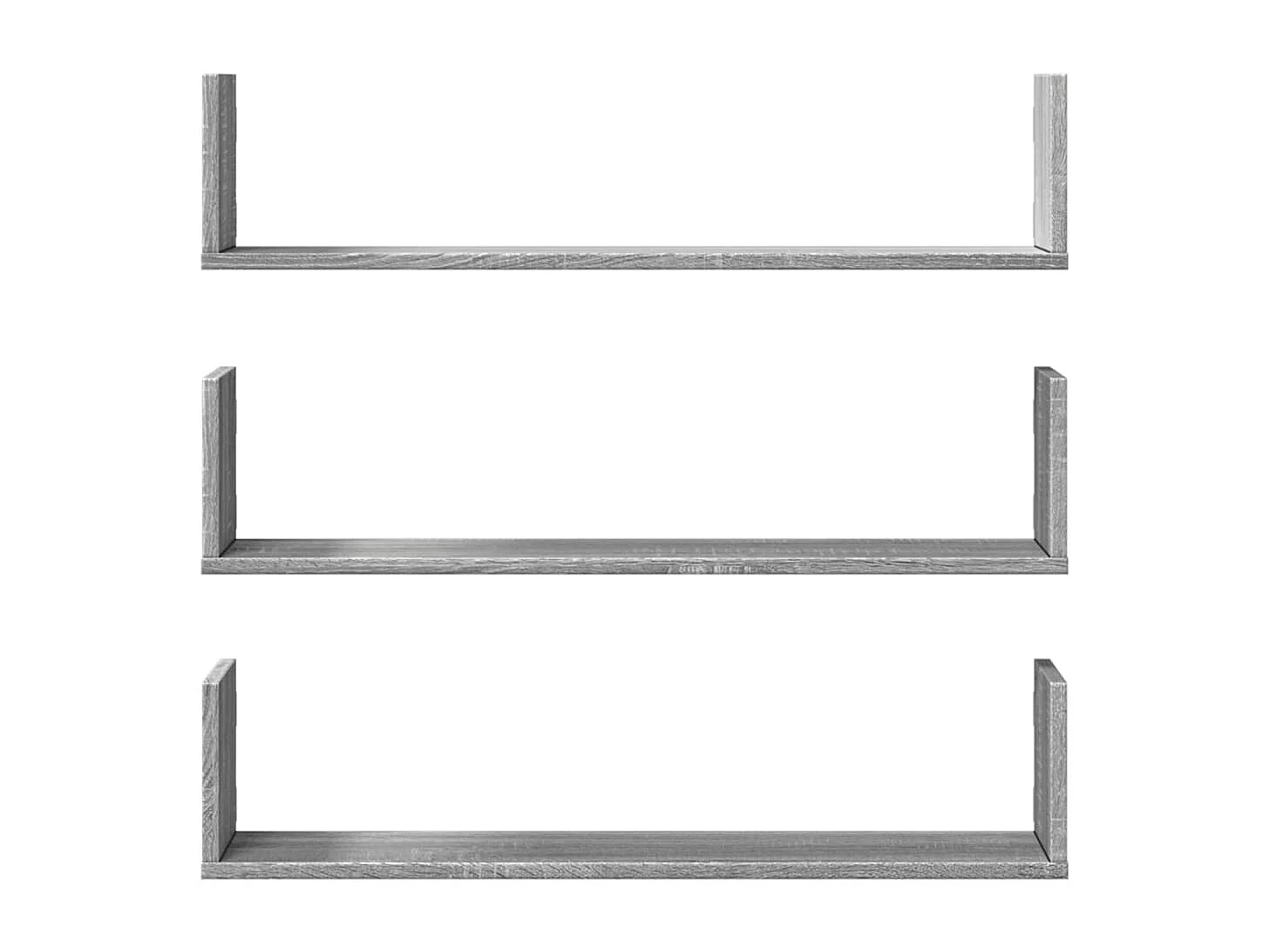 Estantes de pared 3 piezas gris sonoma 80x18x18 cm madera de ingeniería