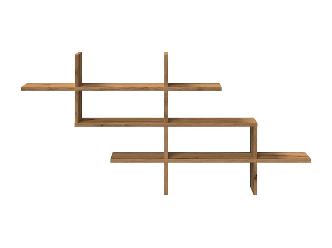 Estante de pared de roble hecho a mano 124,5x18x60,5 cm madera de ingeniería